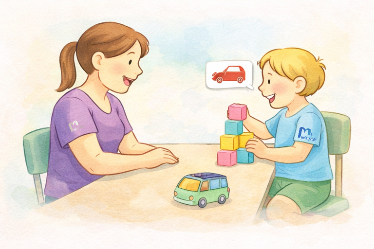 طفل يكتسب مهارات جديدة في اللعب والاستقلالية