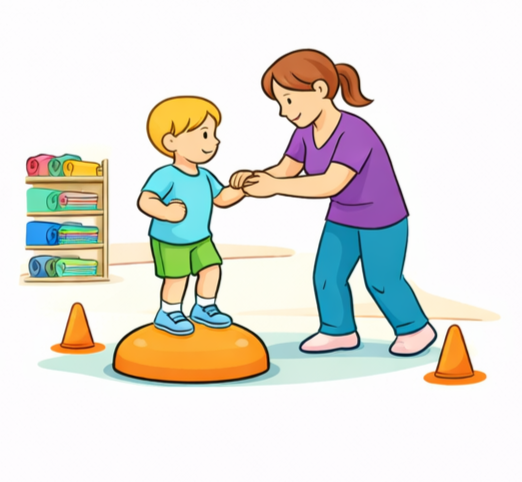 طفل يجد صعوبة في التوازن والوقوف بثبات