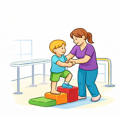 طفل يجد صعوبة في الجري أو صعود الدرج