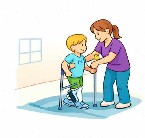 طفل يمشي بثقة أكبر بعد جلسات العلاج الطبيعي