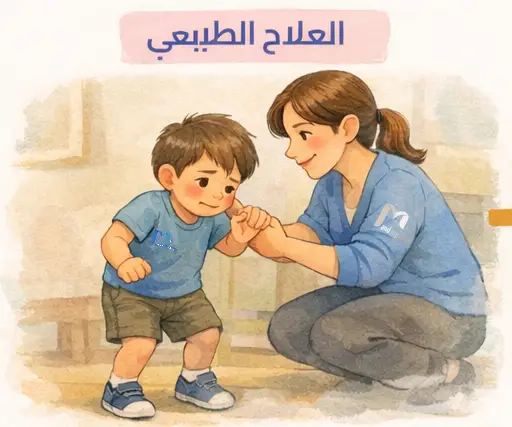 طفل يمشي بتردد قبل العلاج الطبيعي